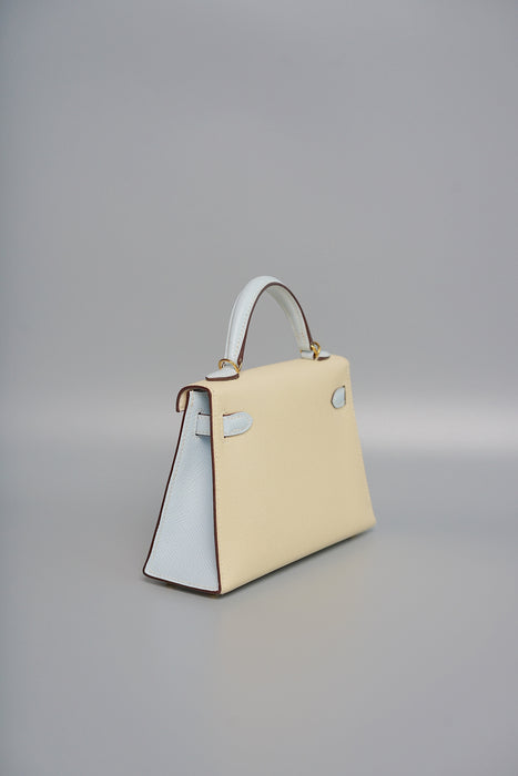 Hermes Kelly 20 HSS in Nata x Blue Brume Epsom Ghw