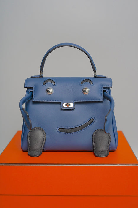 Hermes Kelly Dole in Blue Tie / Indigo Phw (Brand New)