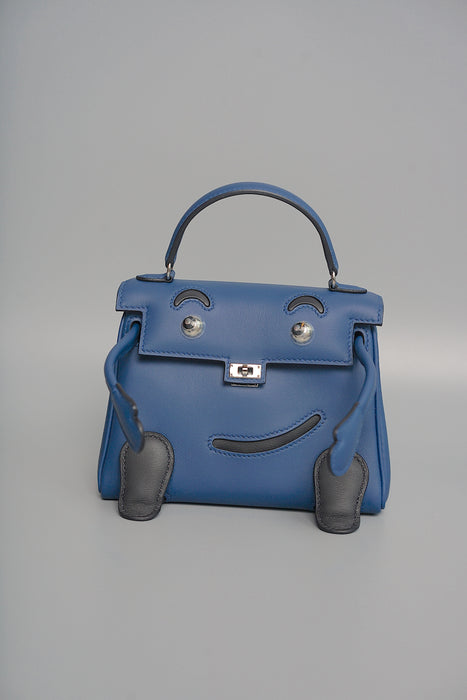 Hermes Kelly Dole in Blue Tie / Indigo Phw (Brand New)