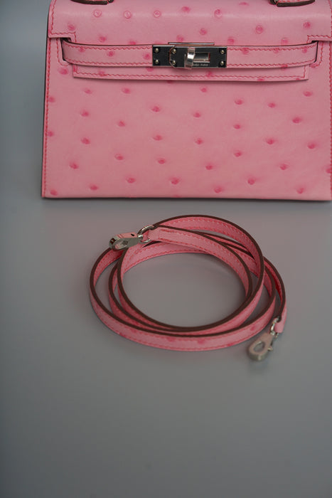 Hermes Kelly 20 in Bubblehgum Pink Ostrich Phw (Brand New)