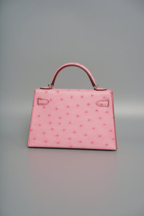 Hermes Kelly 20 in Bubblehgum Pink Ostrich Phw (Brand New)