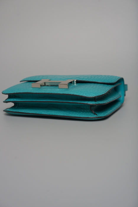Hermes Constance 18 in Blue Paon Matte Alligator Phw