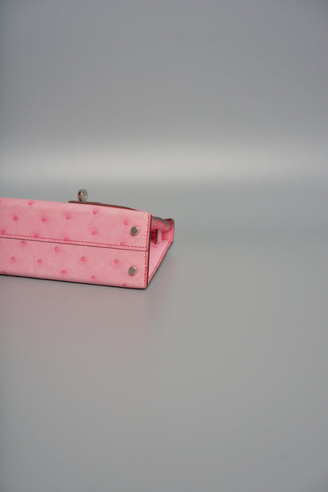 Hermes Kelly 20 in Bubblehgum Pink Ostrich Phw (Brand New)