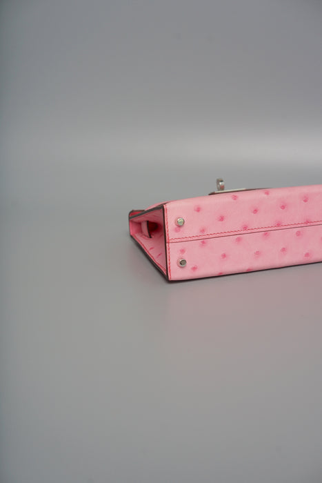 Hermes Kelly 20 in Bubblehgum Pink Ostrich Phw (Brand New)