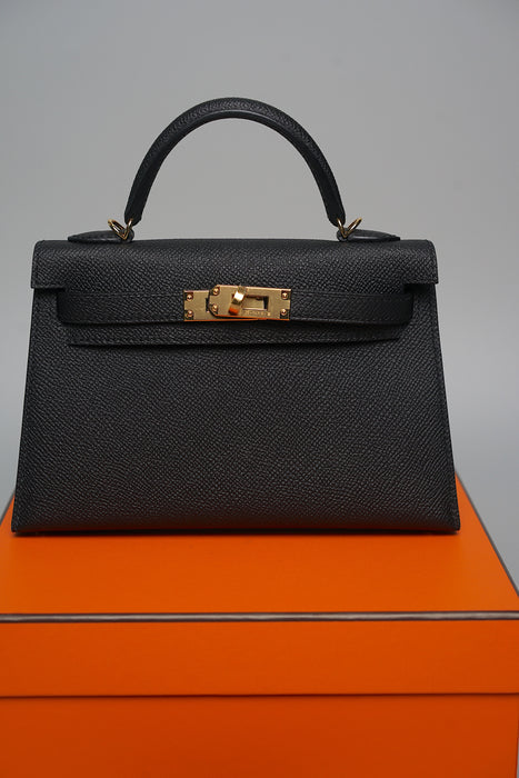 Hermes Kelly 20 in Noir Ghw (Brand New)