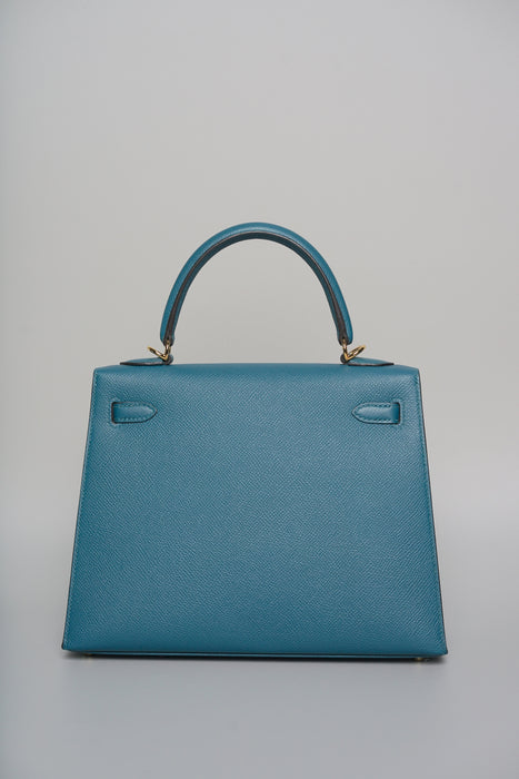 Hermes Kelly 25 in Vert Bosphere Epsom Ghw (Brand New)