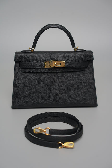 Hermes Kelly 20 in Noir Ghw (Brand New)