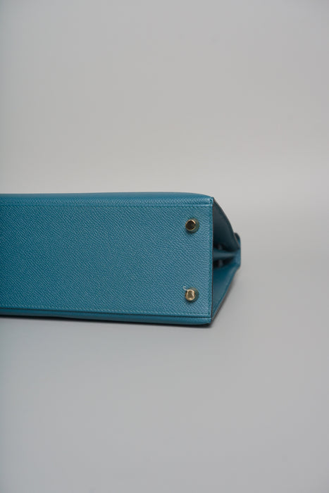 Hermes Kelly 25 in Vert Bosphere Epsom Ghw (Brand New)