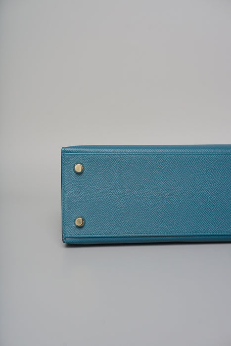 Hermes Kelly 25 in Vert Bosphere Epsom Ghw (Brand New)