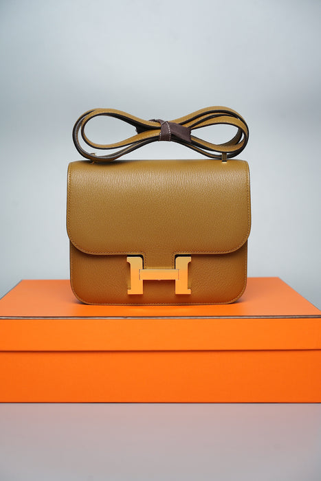 Hermes Constance 18 Kraft Chevre Ghw (Brand New)