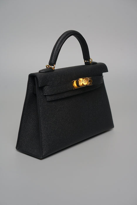 Hermes Kelly 20 in Noir Ghw (Brand New)