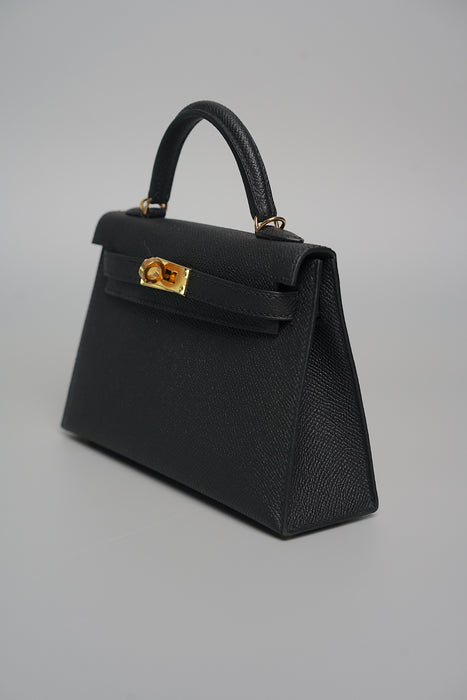 Hermes Kelly 20 in Noir Ghw (Brand New)