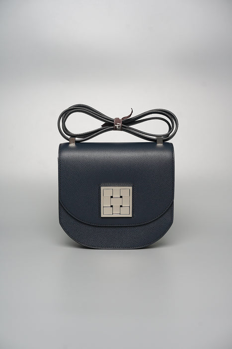 Hermes Mosaique Au 24-17 in Bleu Indigo Epsom Phw