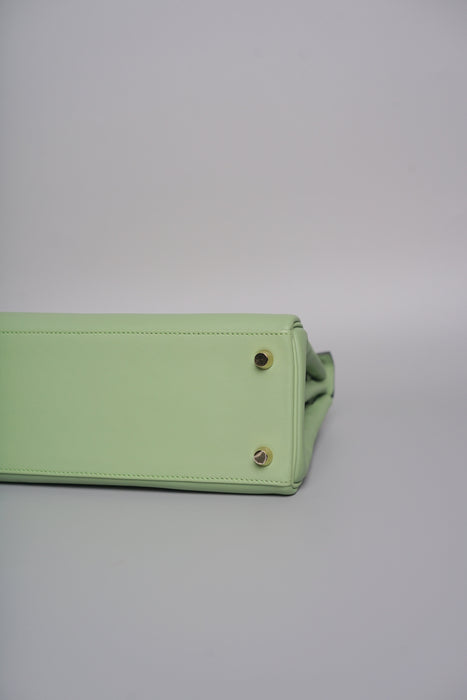Hermes Kelly 25 in Vert Criquet Swift Ghw (Brand New)