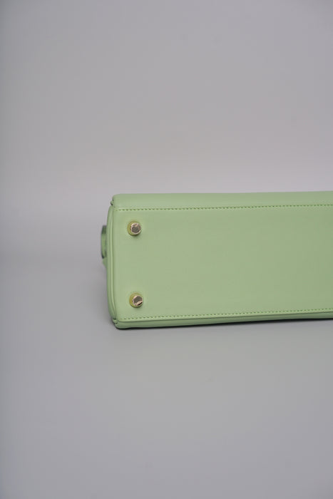 Hermes Kelly 25 in Vert Criquet Swift Ghw (Brand New)