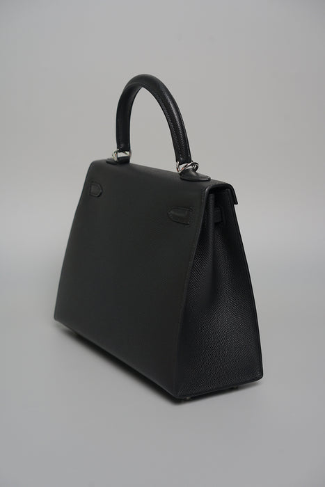 Hermes Kelly II Sellier 25 in Noir Phw (Brand New)