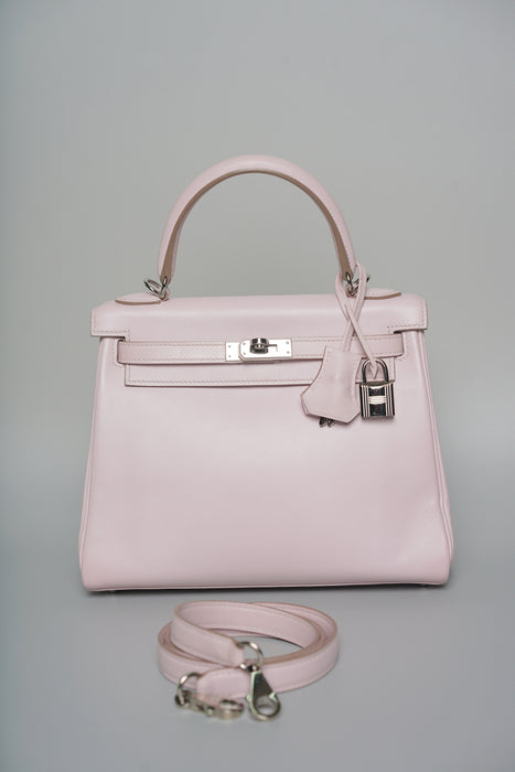 Hermes Kelly 25 in Mauve Pale Swift Phw