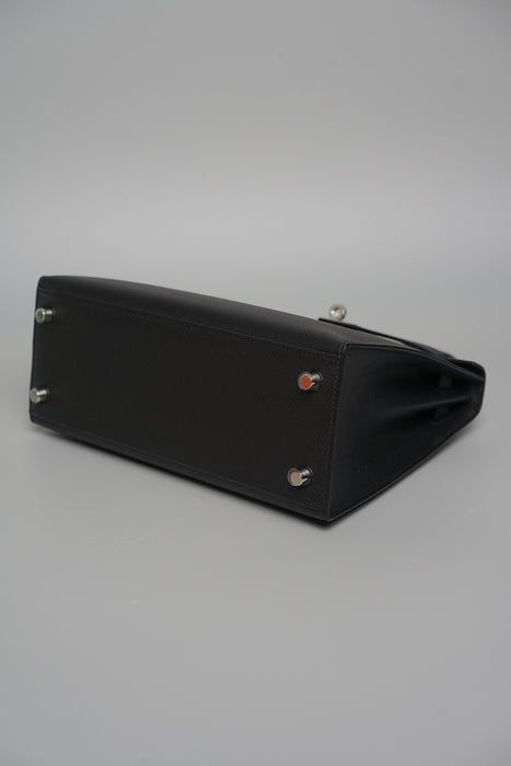 Hermes Kelly II Sellier 25 in Noir Phw (Brand New)