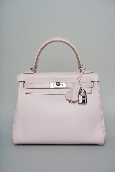 Hermes Kelly 25 in Mauve Pale Swift Phw