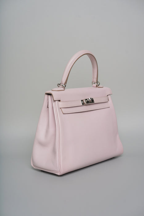 Hermes Kelly 25 in Mauve Pale Swift Phw