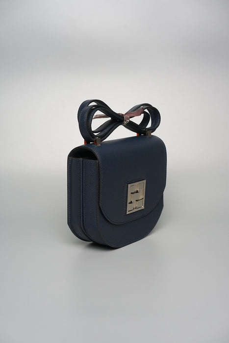 Hermes Mosaique Au 24-17 in Bleu Indigo Epsom Phw