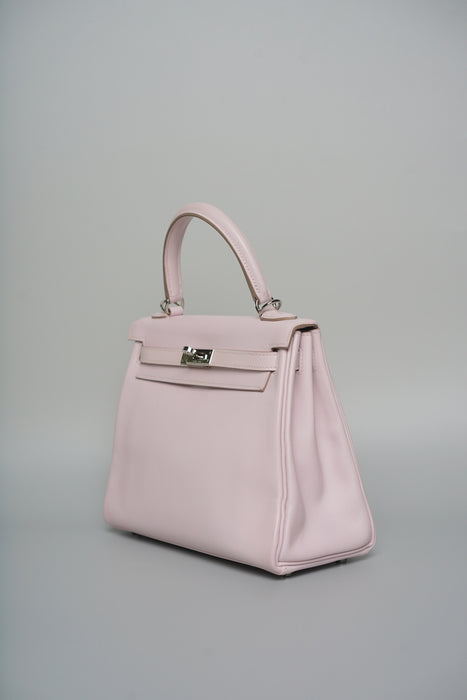 Hermes Kelly 25 in Mauve Pale Swift Phw