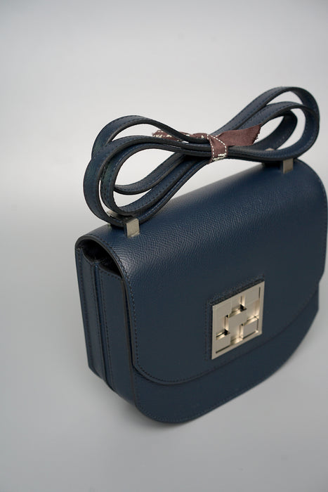 Hermes Mosaique Au 24-17 in Bleu Indigo Epsom Phw