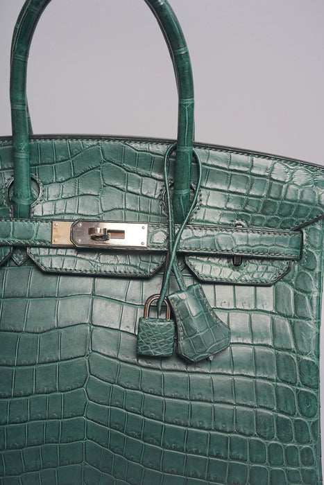 Hermes Birkin 30 in Vert Titien Matte Alligator Phw