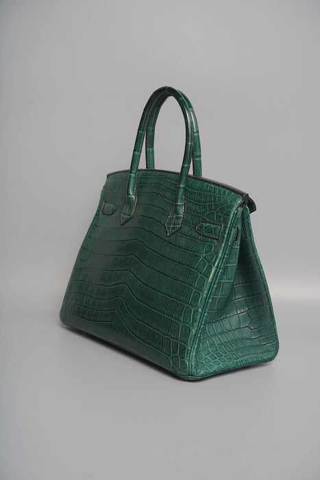 Hermes Birkin 30 in Vert Titien Matte Alligator Phw