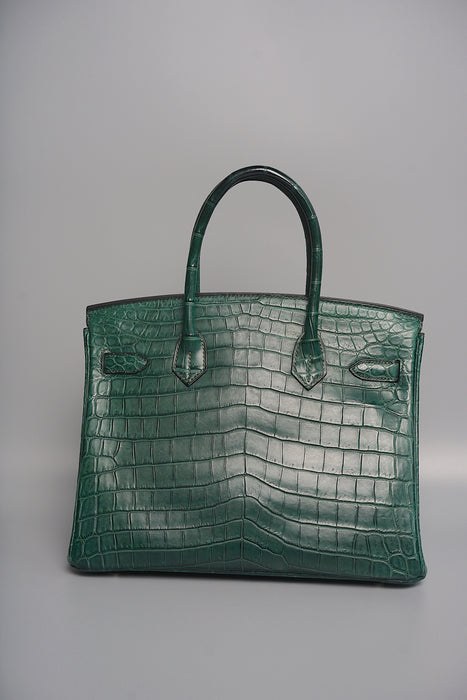 Hermes Birkin 30 in Vert Titien Matte Alligator Phw