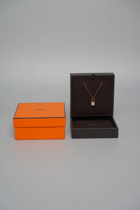Hermes Kelly Cadenas Pendant in Rose Gold with Diamonds (Brand New)