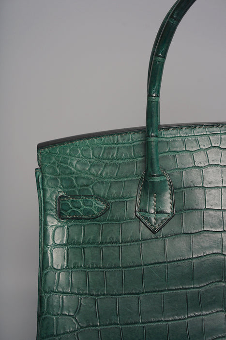 Hermes Birkin 30 in Vert Titien Matte Alligator Phw