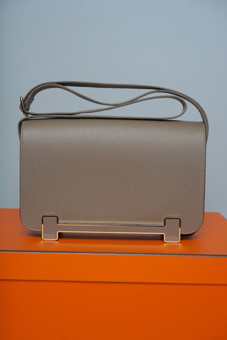Hermes Geta Slim in Etoupe Ghw (Brand New)