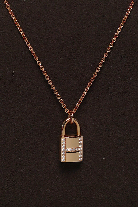Hermes Kelly Cadenas Pendant in Rose Gold with Diamonds (Brand New)