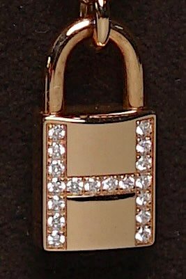 Hermes Kelly Cadenas Pendant in Rose Gold with Diamonds (Brand New)