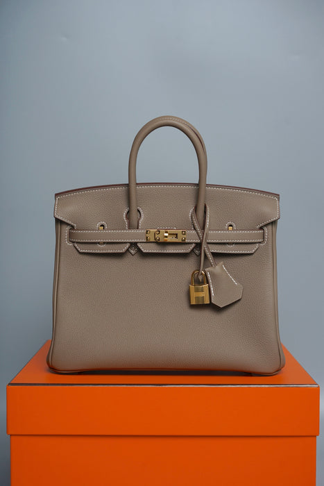 Hermes Birkin 25 in Etoupe Togo Ghw (Brand New)