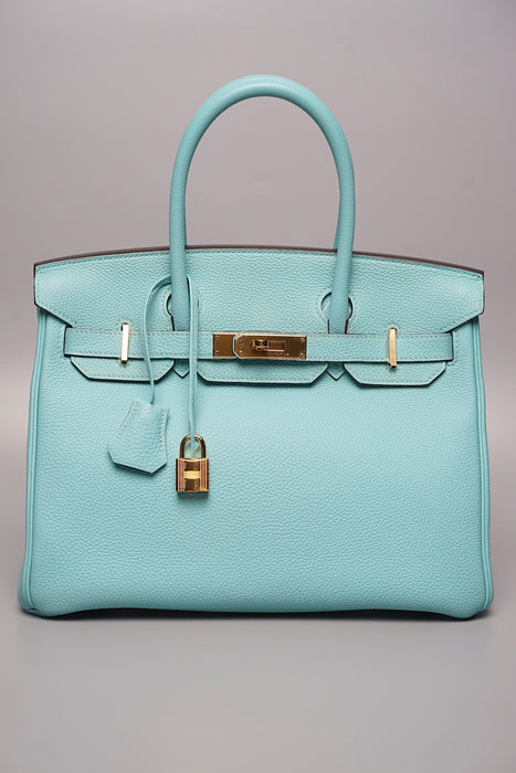 Hermes Birkin 30 in Bleu Atoll Togo Ghw