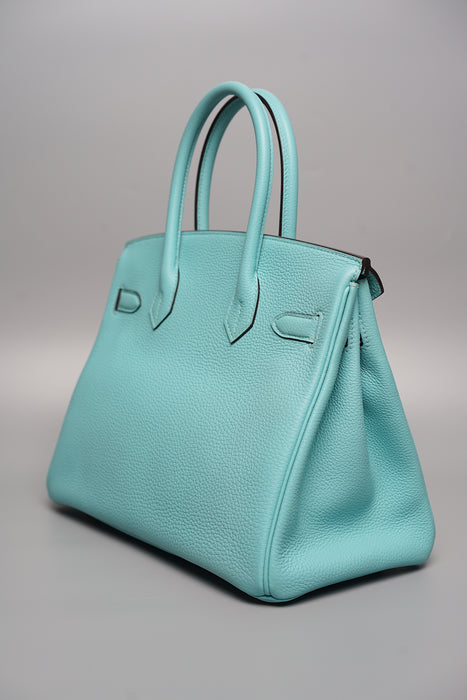 Hermes Birkin 30 in Bleu Atoll Togo Ghw