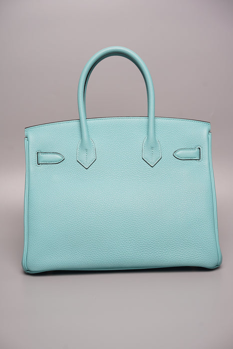 Hermes Birkin 30 in Bleu Atoll Togo Ghw