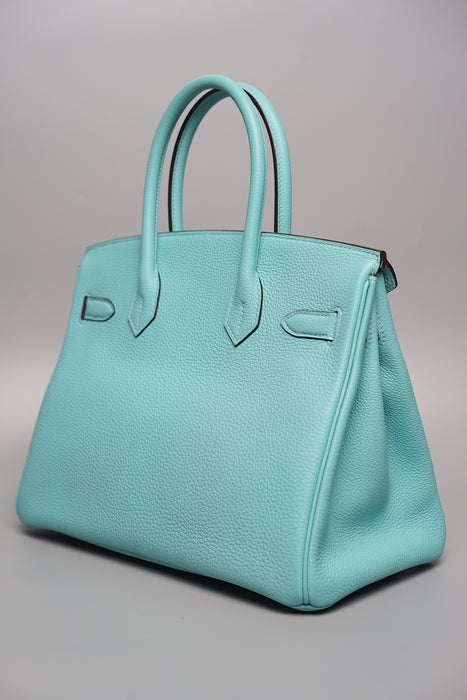 Hermes Birkin 30 in Bleu Atoll Togo Ghw