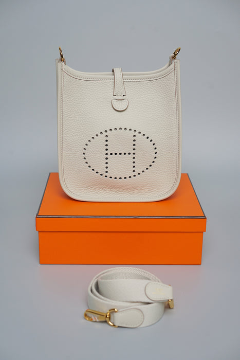 Hermes Mini Evelyne Short in Beton Ghw (Brand New)