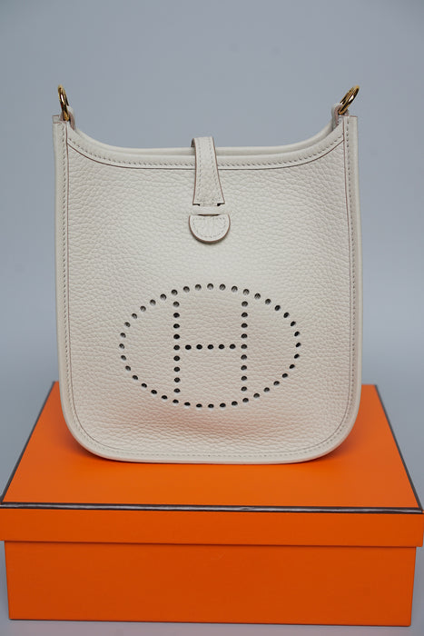 Hermes Mini Evelyne Short in Beton Ghw (Brand New)
