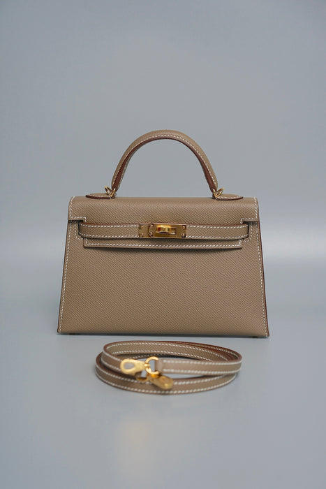 Hermes Kelly 20 in Etoupe Epsom Ghw (Brand New)
