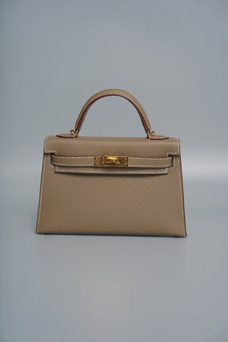 Hermes Kelly 20 in Etoupe Epsom Ghw (Brand New)