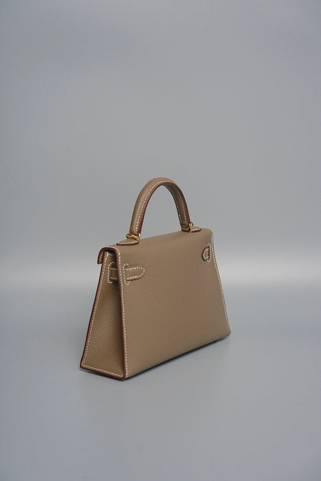 Hermes Kelly 20 in Etoupe Epsom Ghw (Brand New)