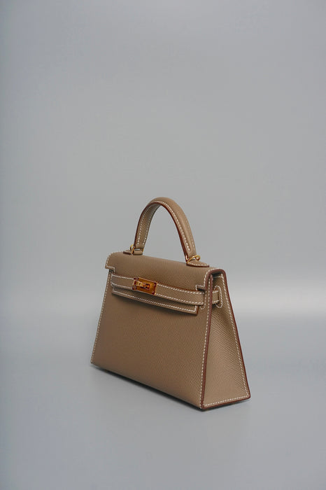 Hermes Kelly 20 in Etoupe Epsom Ghw (Brand New)