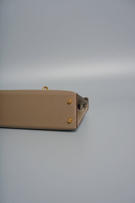 Hermes Kelly 20 in Etoupe Epsom Ghw (Brand New)