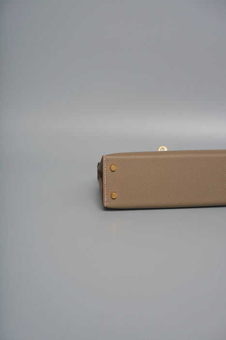 Hermes Kelly 20 in Etoupe Epsom Ghw (Brand New)