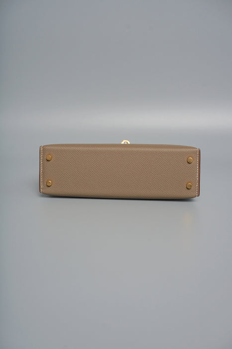 Hermes Kelly 20 in Etoupe Epsom Ghw (Brand New)