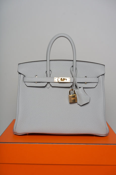 Hermes Birkin 25 in Blue Glacier Epsom Phw (Brand New)